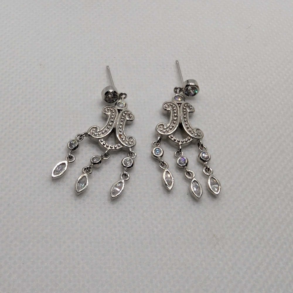 Elegant Silver Chandelier Earrings